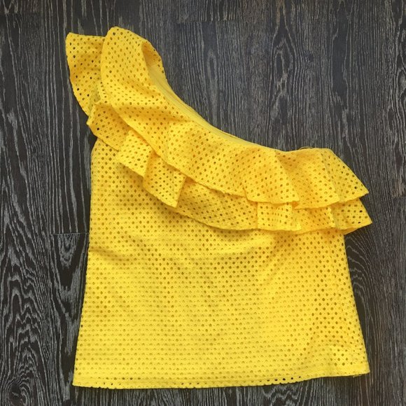 Banana Republic One Shoulder Yellow Top - Picture 2 of 3